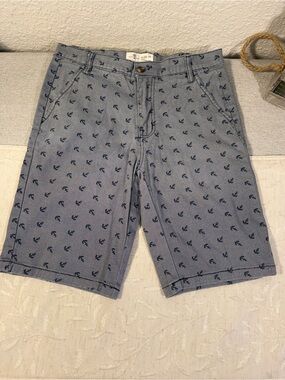 Craft & Flow Boys Anchor Print Pinstripe Shorts Boys Size 14 Cotton Spandex